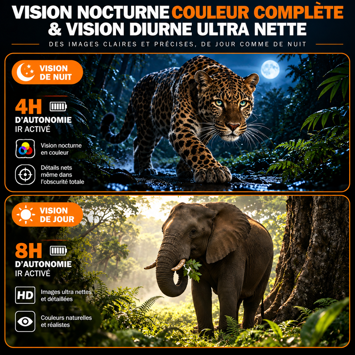 Jumelles de Vision Nocturne V6 PRO – Infrarouge 300 m, 4K & Télémètre