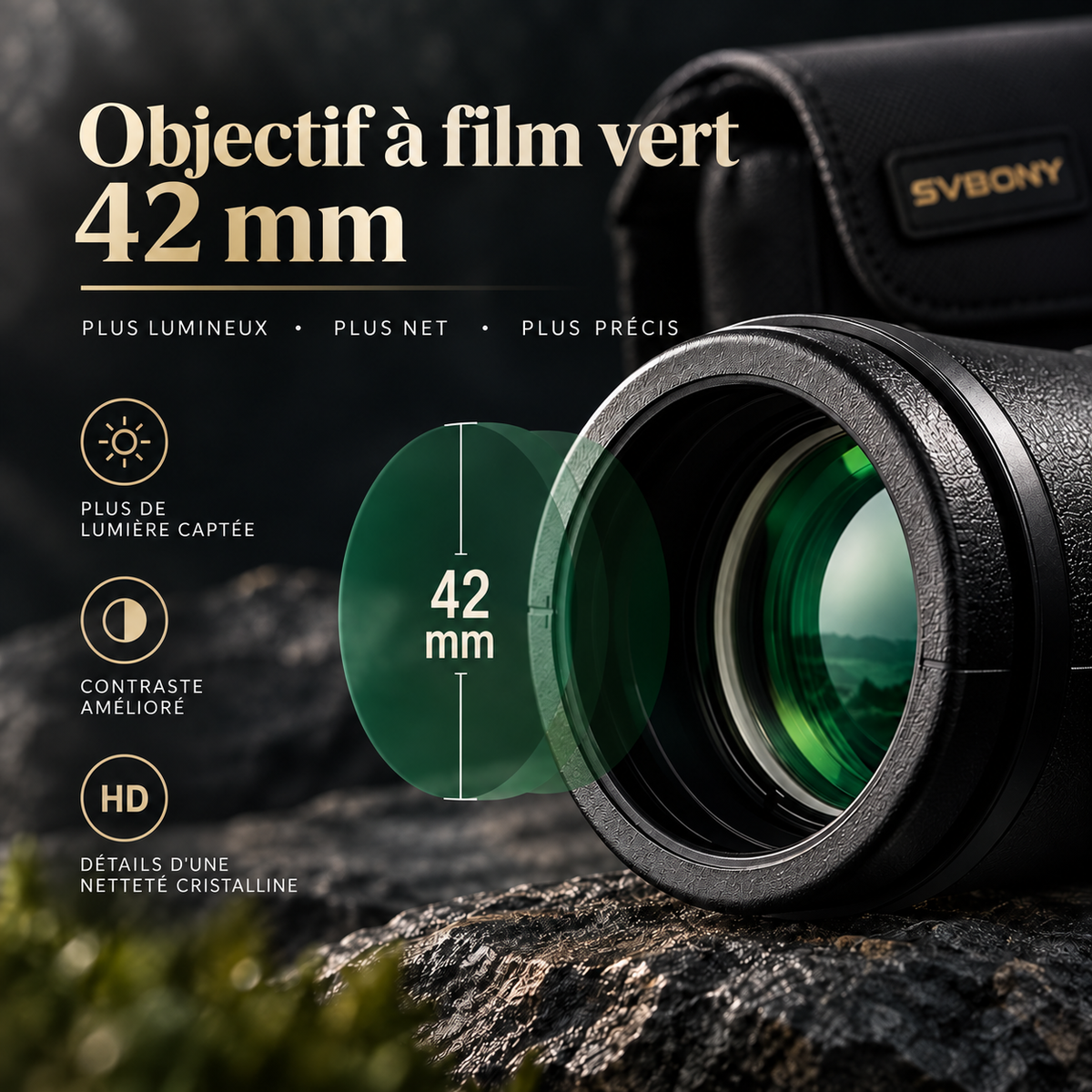 Jumelles d’Observation SVBONY SA202 10×42 – Optique Multicouche & Étanchéité IPX4