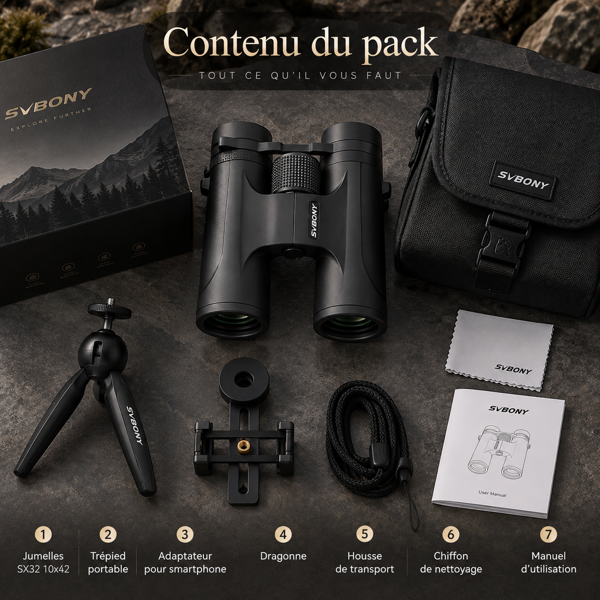 Jumelles d’Observation Svbony 10×42 – Grossissement Puissant & Optique HD