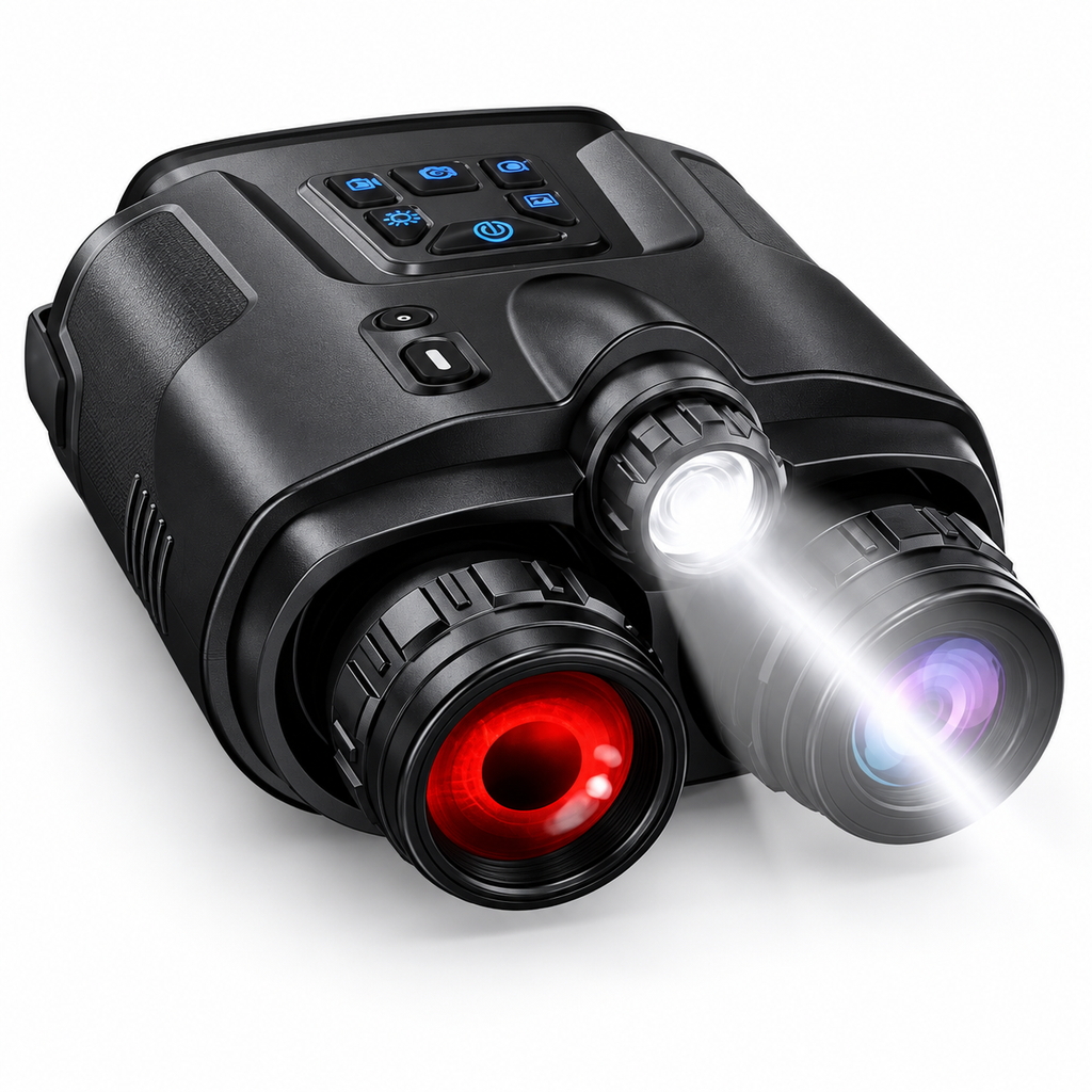 Jumelles de Vision Nocturne 4K – Infrarouge 600 m, Zoom 8× & Carte 64 Go