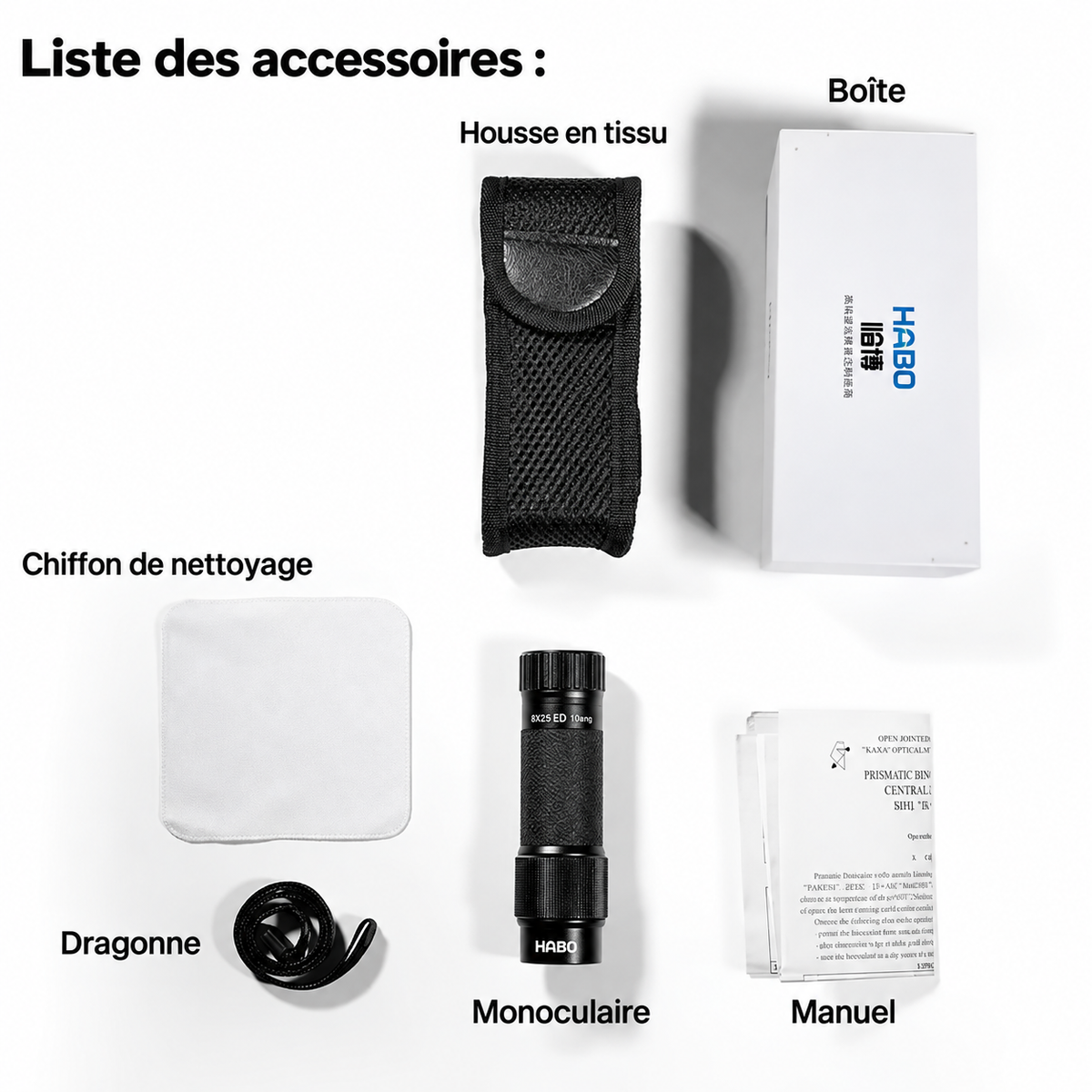 Jumelle Monoculaire Compact 8×25 – Corps Métallique & Optique Multicouche