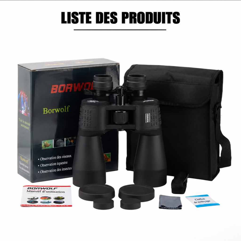 Jumelles d’Observation Vision Nocturne 15–450×60 – Zoom Réglable & Prismes BAK4