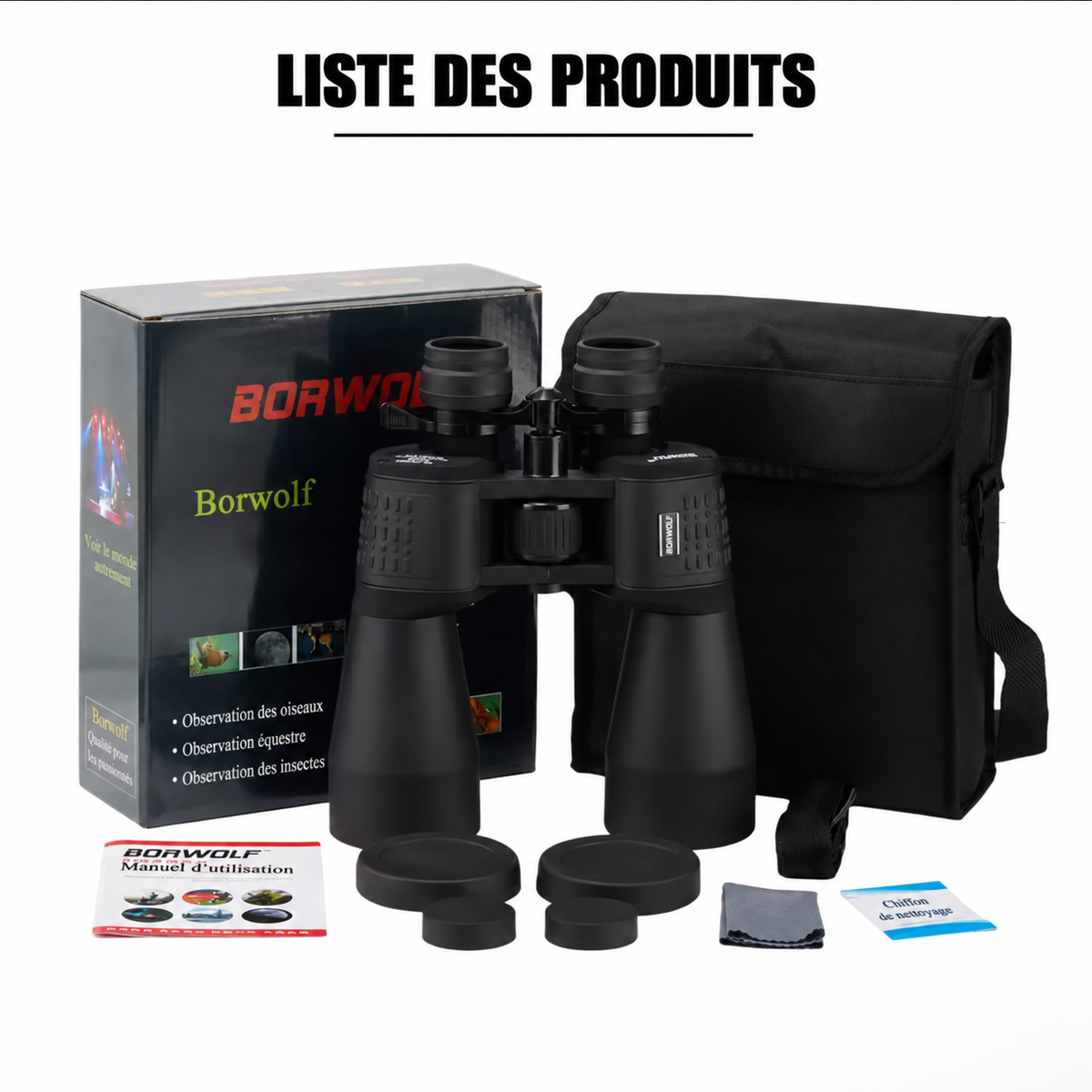 Jumelles d’Observation Vision Nocturne 15–450×60 – Zoom Réglable & Prismes BAK4