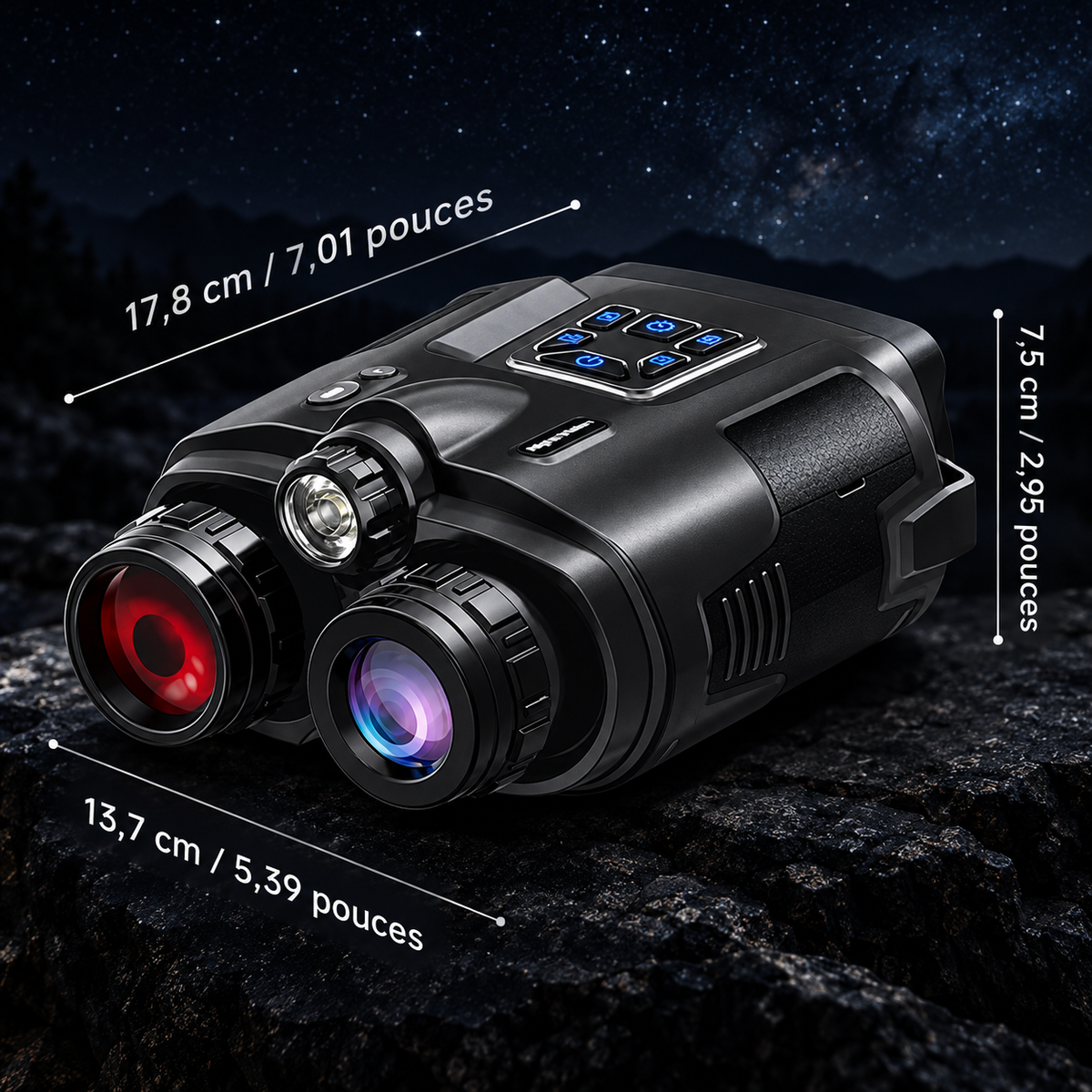 Jumelles de Vision Nocturne 4K – Infrarouge 600 m, Zoom 8× & Carte 64 Go